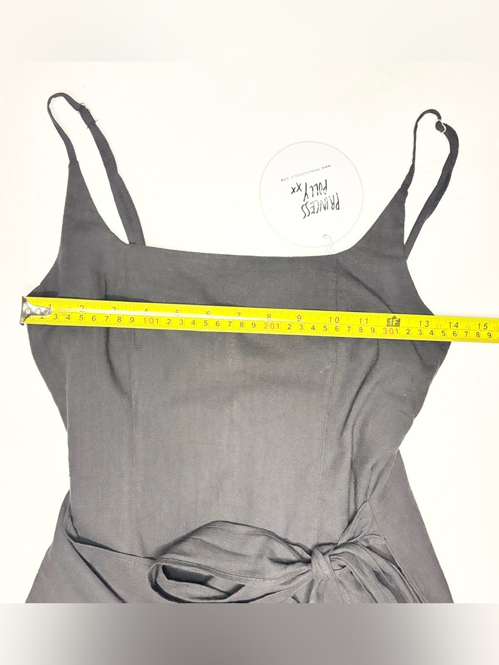 NWT Princess Polly Love Lane Mini Black Tie-Waist Slip Dress - Women - Picture 5 of 7